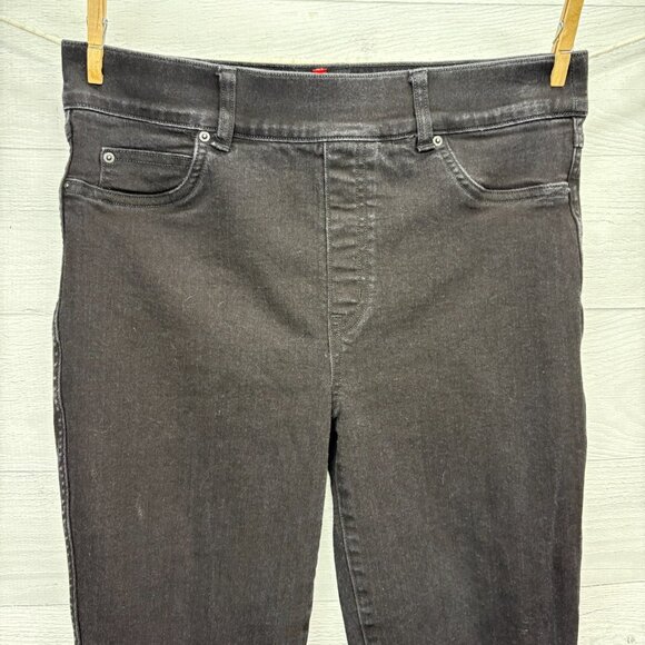 Spanx Ankle Skinny Jeans Womens Size Large Black Stretch Pull On Flattering Fit - Picture 4 of 11